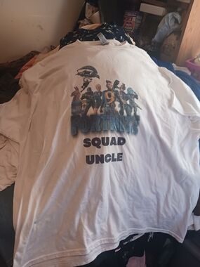 Gildan White Fortnite Squad Uncle Short Sleeve Tee